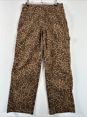 Gap ’90s Loose Carpenter Leopard Print Mid-Rise Jeans Petite Size 26